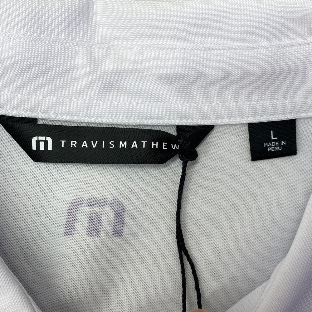 Travis Mathew White and Purple Polo Shirt - Picture 3 of 7
